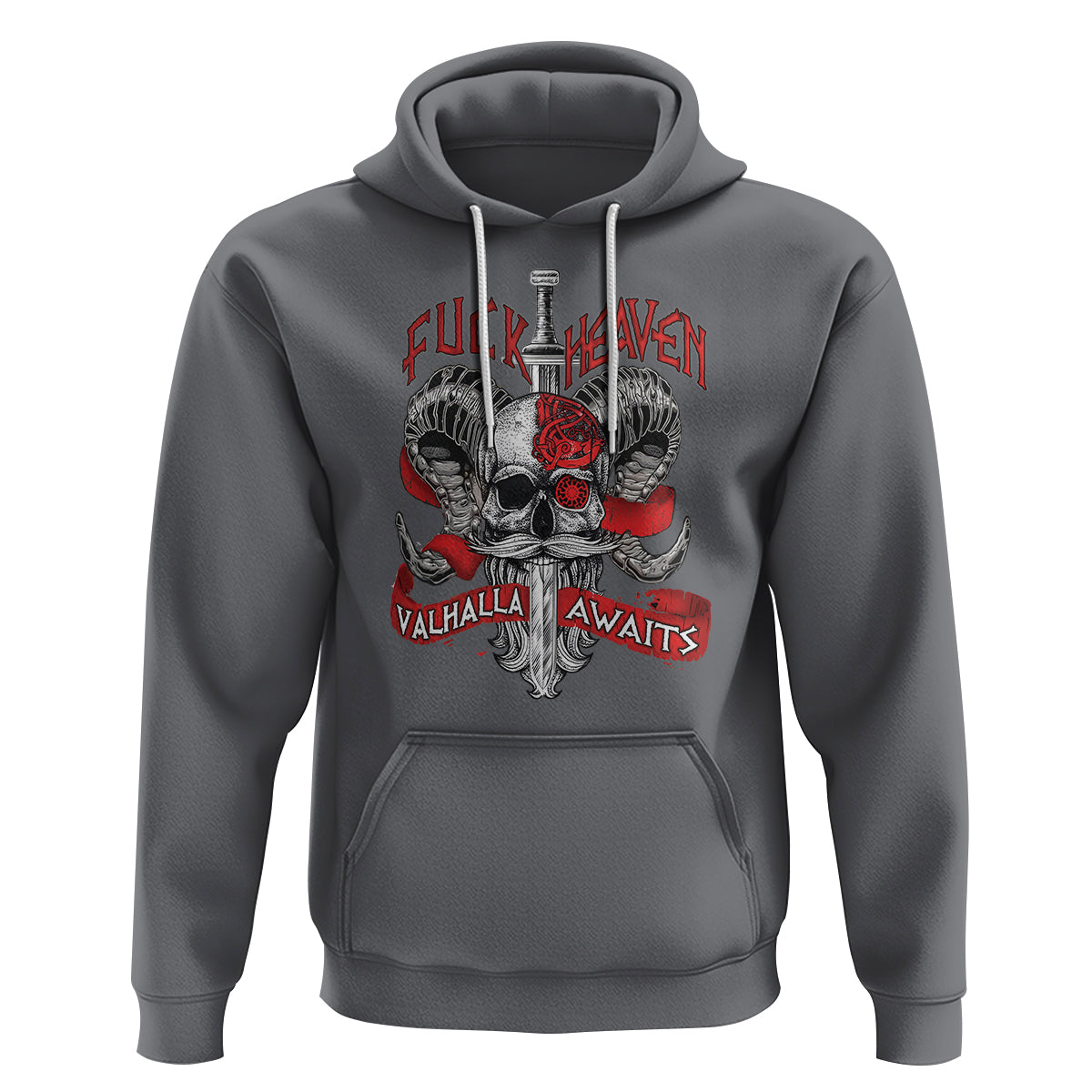Viking Hoodie FxxK Heaven Valhalla Awaits Norse Mythology - Wonder Print Shop