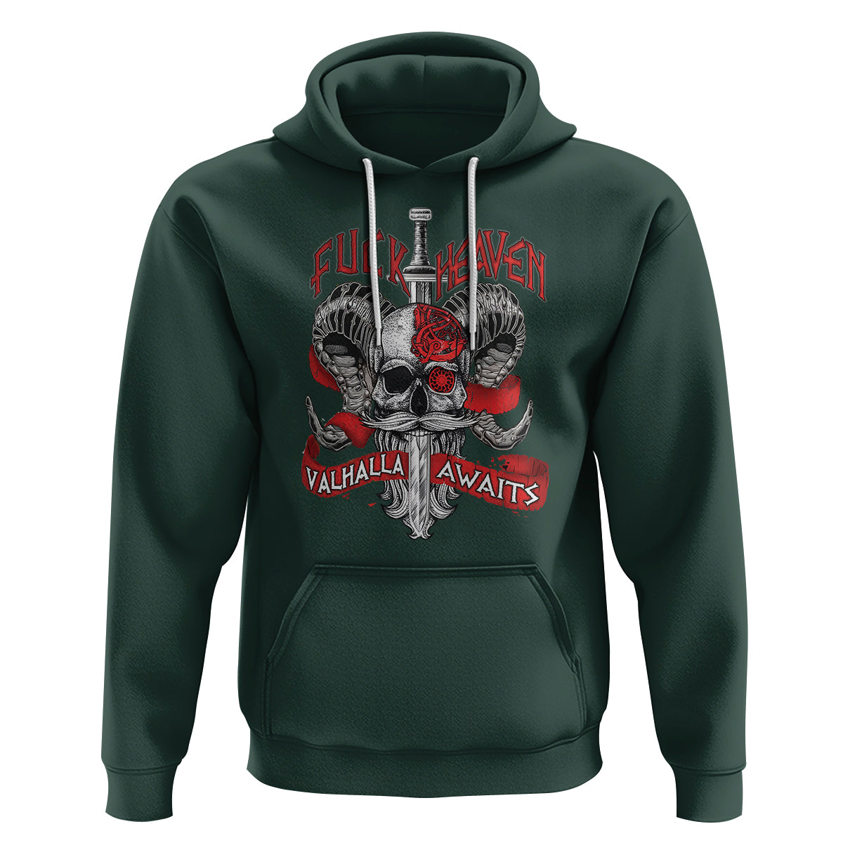 Viking Hoodie FxxK Heaven Valhalla Awaits Norse Mythology - Wonder Print Shop