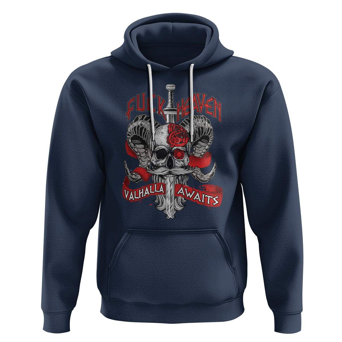 Viking Hoodie FxxK Heaven Valhalla Awaits Norse Mythology - Wonder Print Shop