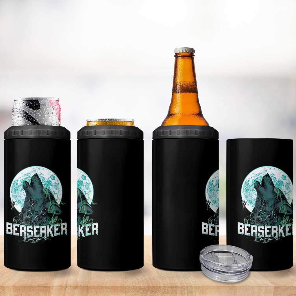 Viking 4 in 1 Can Cooler Tumbler Berserk Wolf Warrior Odin Norse Mythology