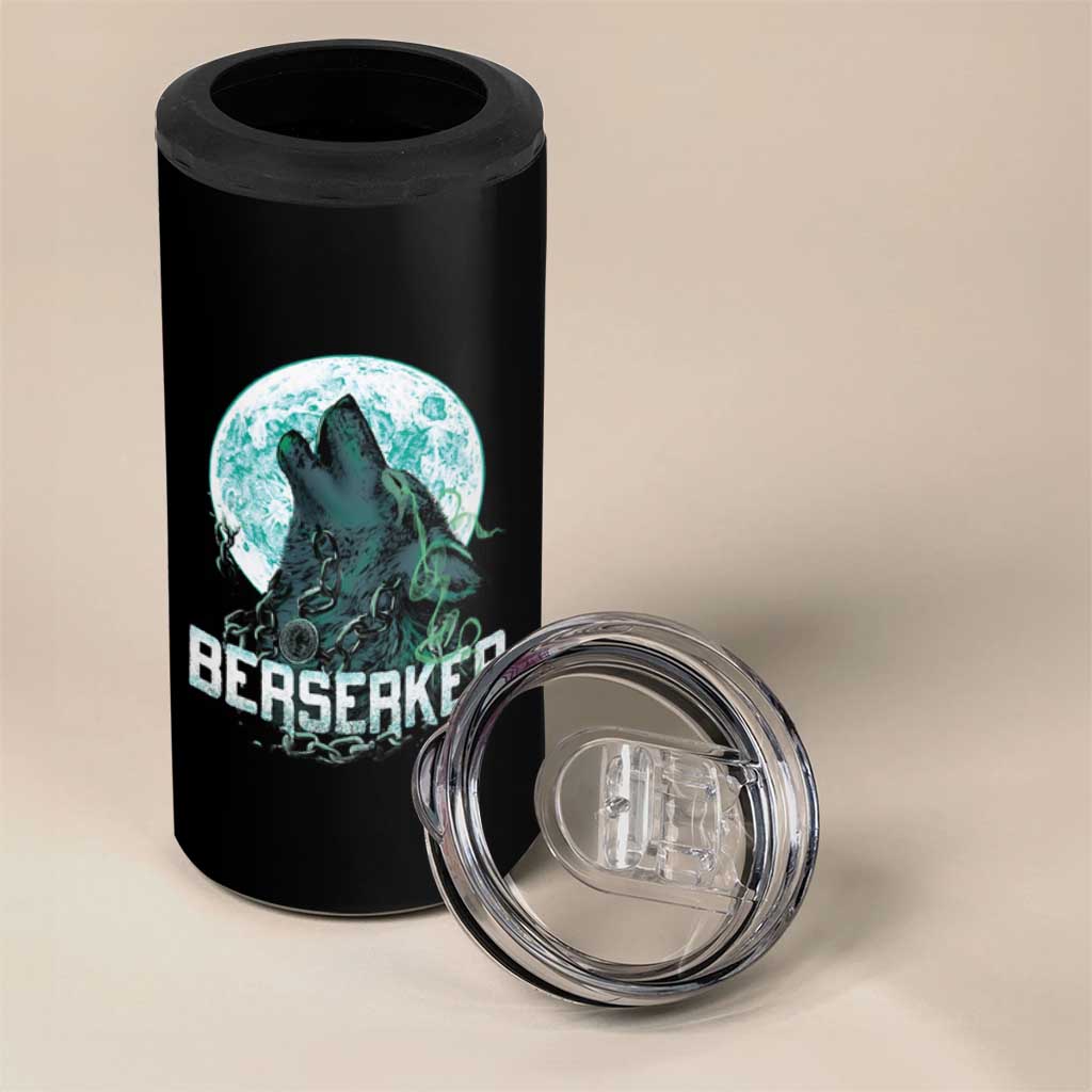Viking 4 in 1 Can Cooler Tumbler Berserk Wolf Warrior Odin Norse Mythology