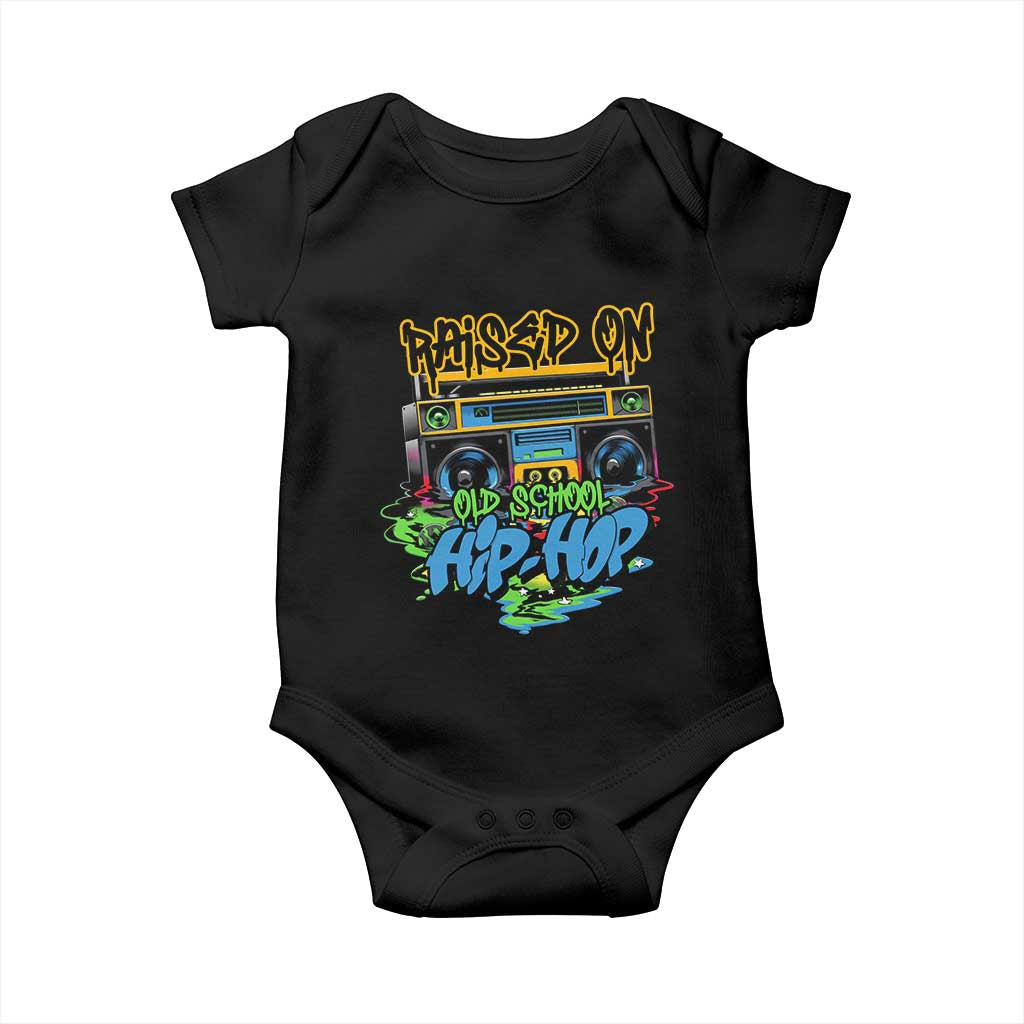 Raised On Old School Hiphop Baby Onesie