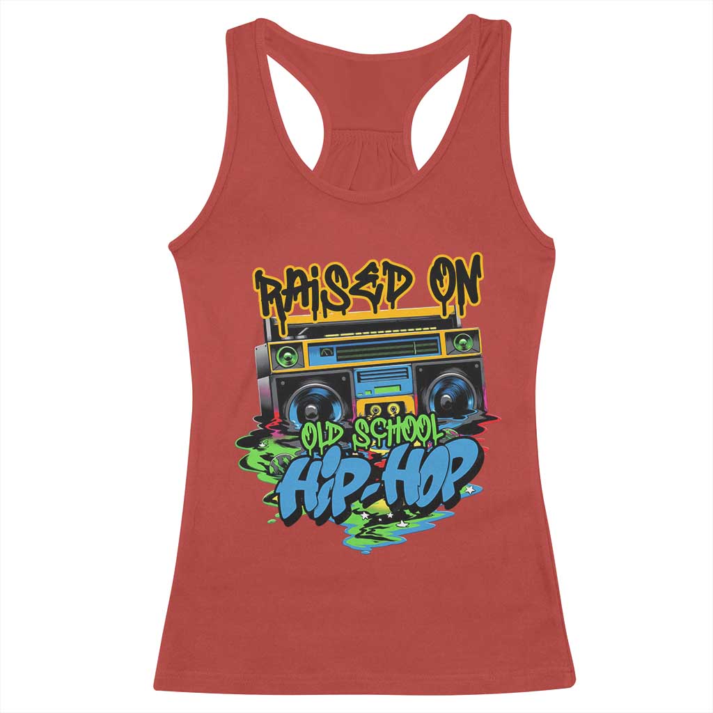 Raised On Old School Hiphop Racerback Tank Top