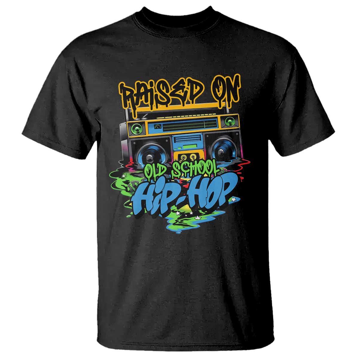 Raised On Old School Hiphop T Shirt - Wonder Print Shop