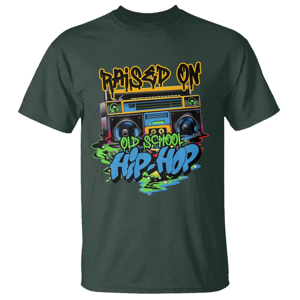 Raised On Old School Hiphop T Shirt - Wonder Print Shop