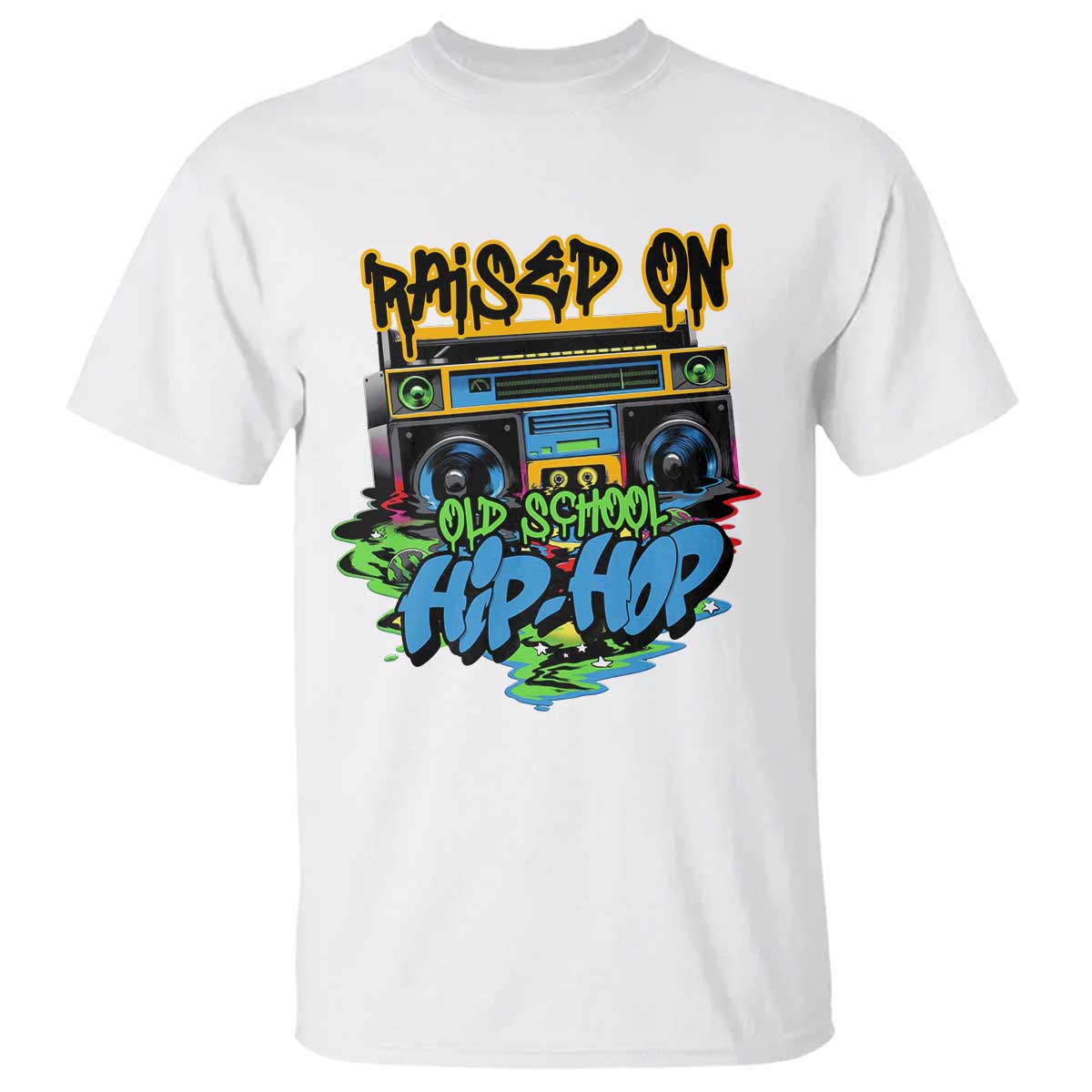 Raised On Old School Hiphop T Shirt - Wonder Print Shop