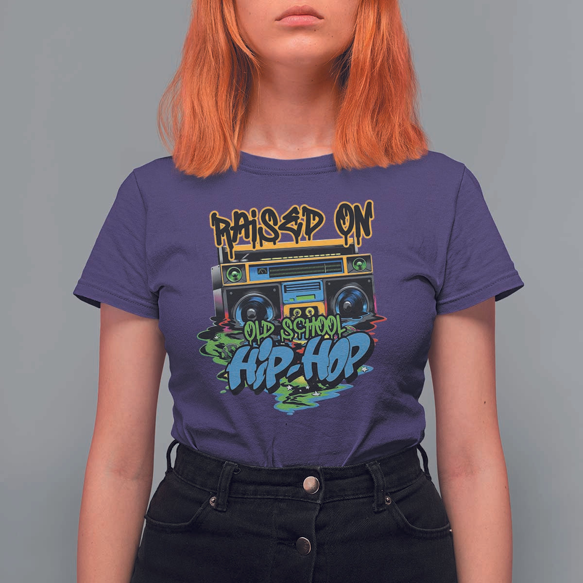 Raised On Old School Hiphop T Shirt For Women - Wonder Print Shop