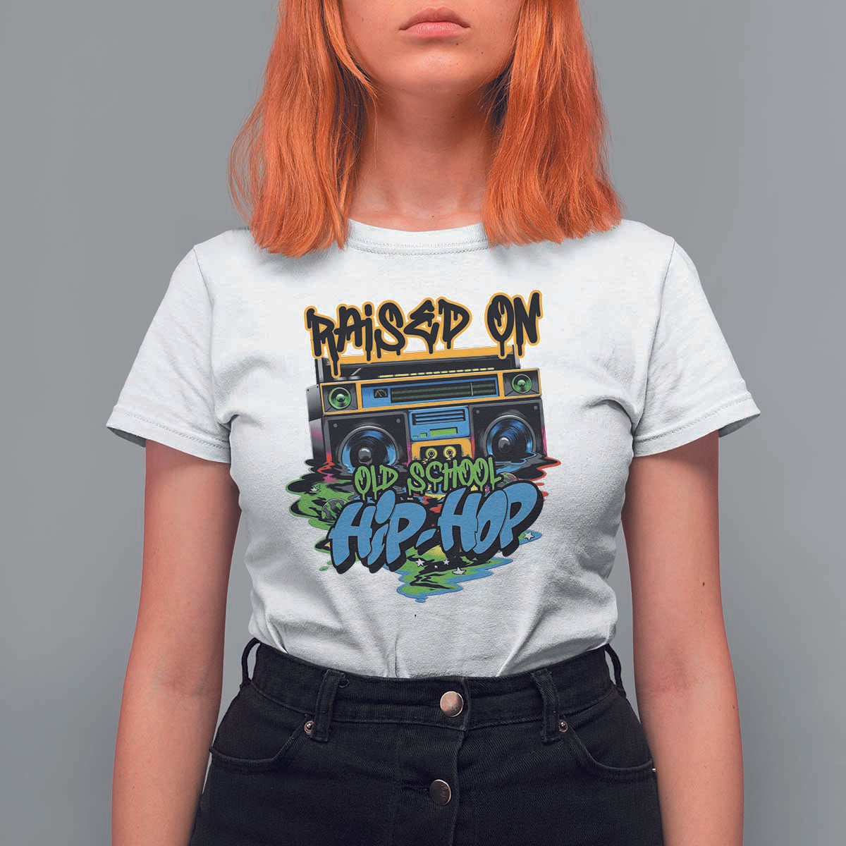 Raised On Old School Hiphop T Shirt For Women - Wonder Print Shop