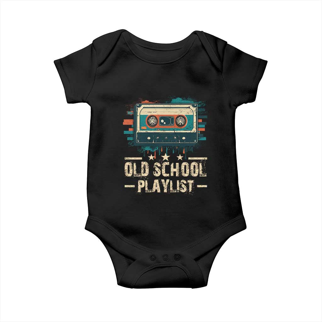 Old School Playlist Baby Onesie Retro Cassette Hip Hop Lover
