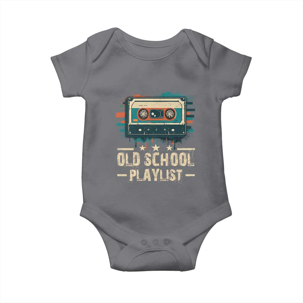 Old School Playlist Baby Onesie Retro Cassette Hip Hop Lover