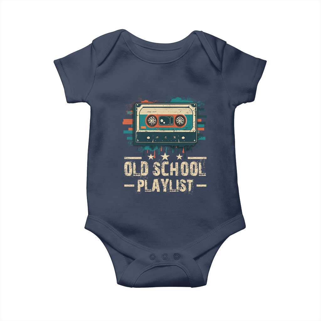 Old School Playlist Baby Onesie Retro Cassette Hip Hop Lover