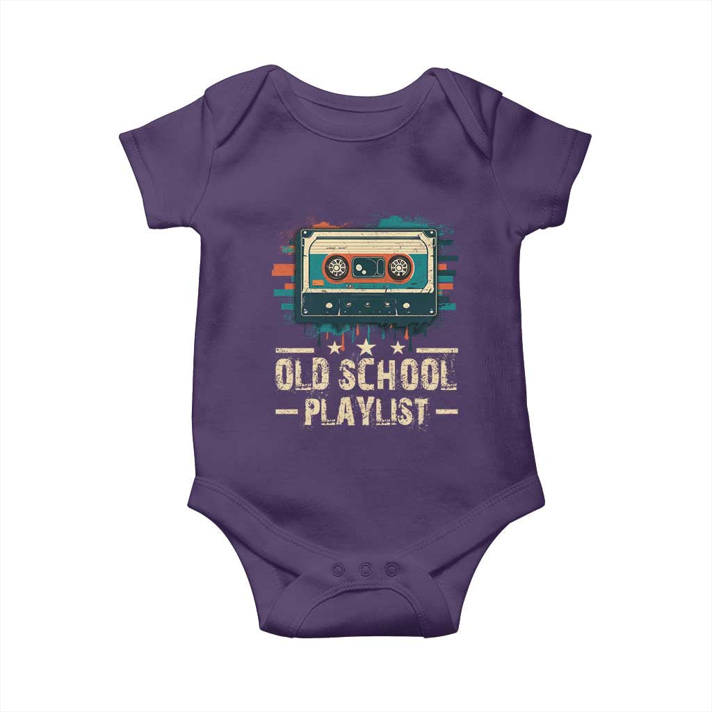 Old School Playlist Baby Onesie Retro Cassette Hip Hop Lover