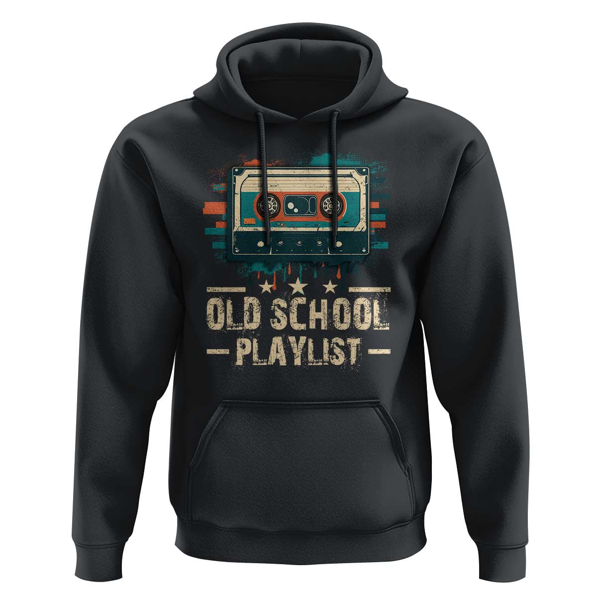 Old School Playlist Hoodie Retro Cassette Hip Hop Lover
