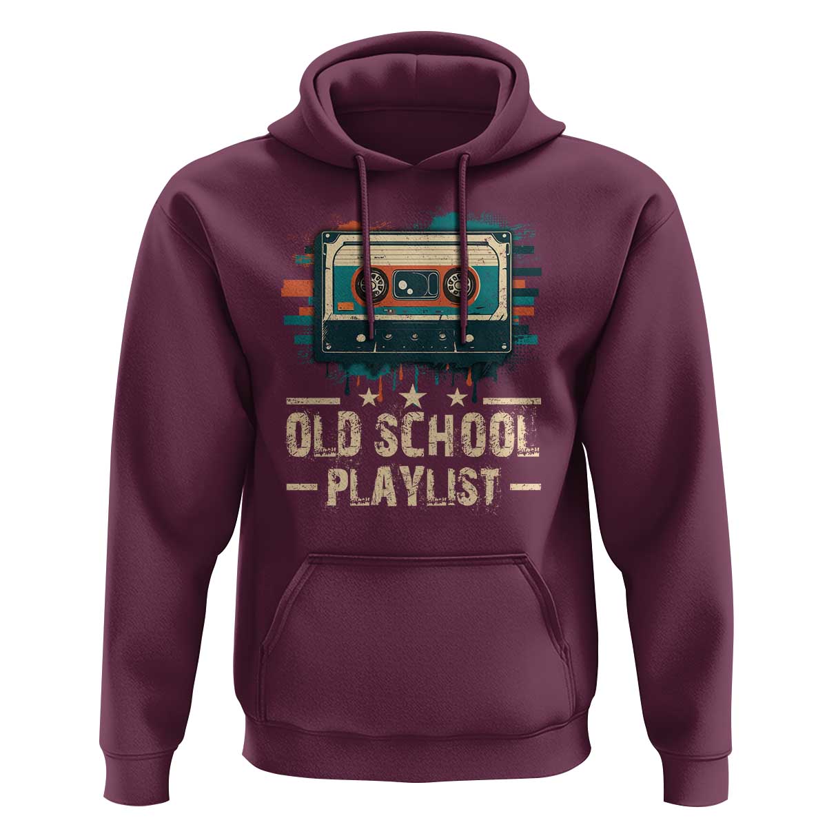 Old School Playlist Hoodie Retro Cassette Hip Hop Lover