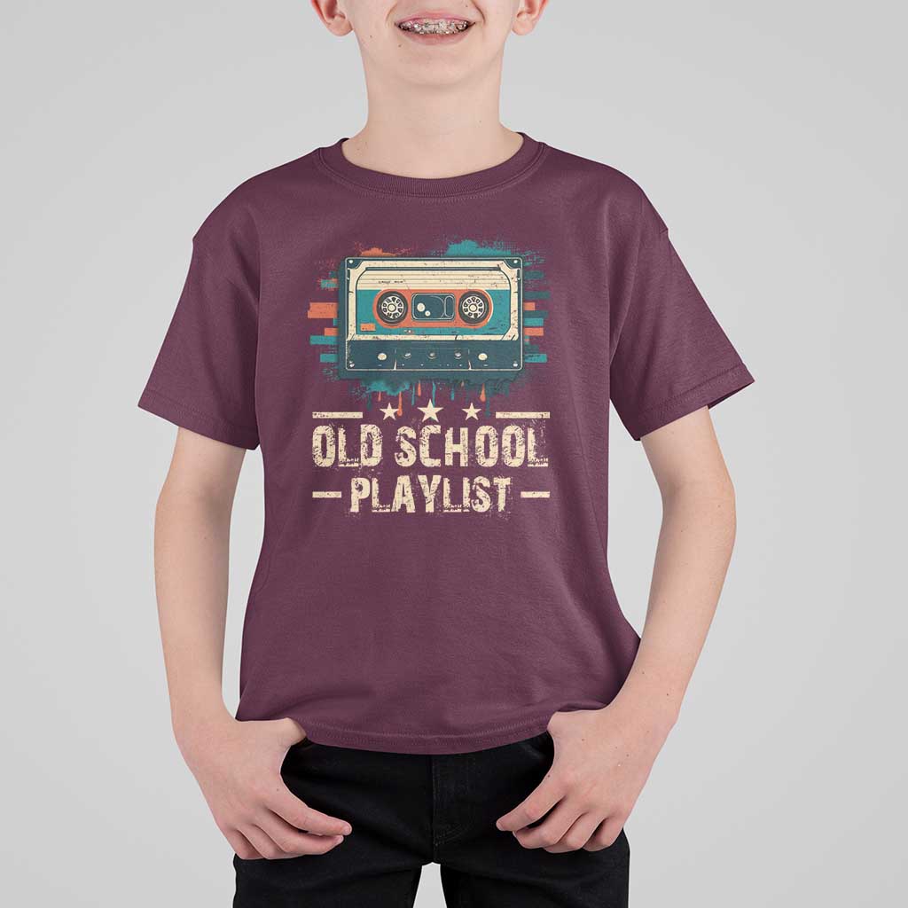 Old School Playlist T Shirt For Kid Retro Cassette Hip Hop Lover