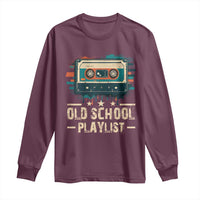 Old School Playlist Long Sleeve Shirt Retro Cassette Hip Hop Lover