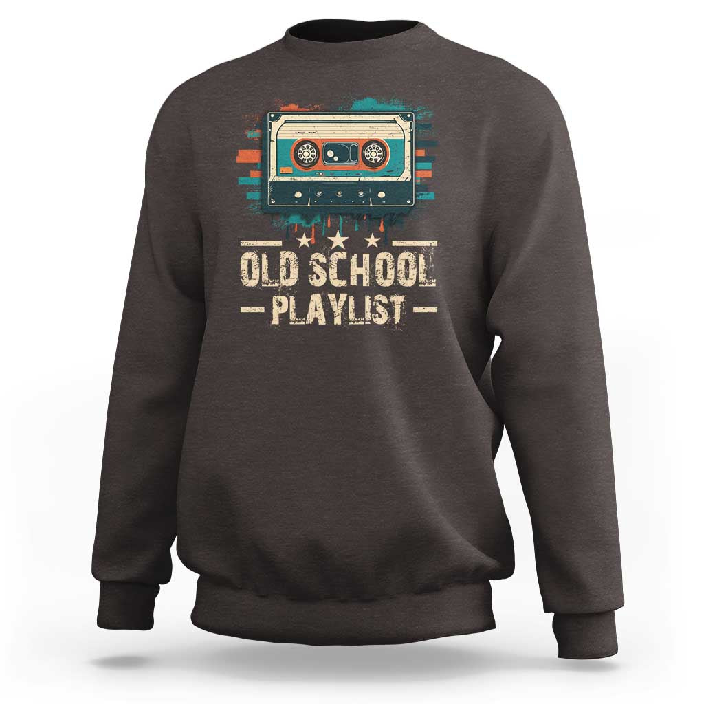 Old School Playlist Sweatshirt Retro Cassette Hip Hop Lover