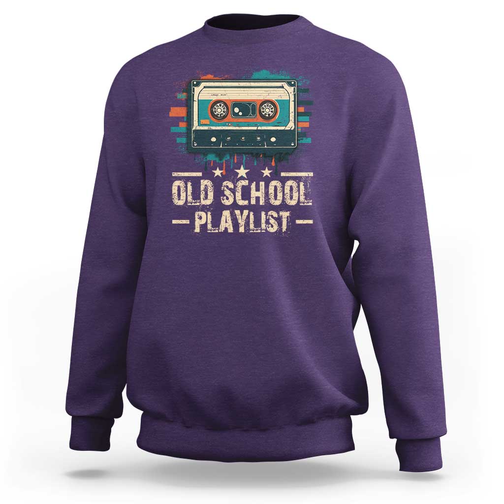 Old School Playlist Sweatshirt Retro Cassette Hip Hop Lover