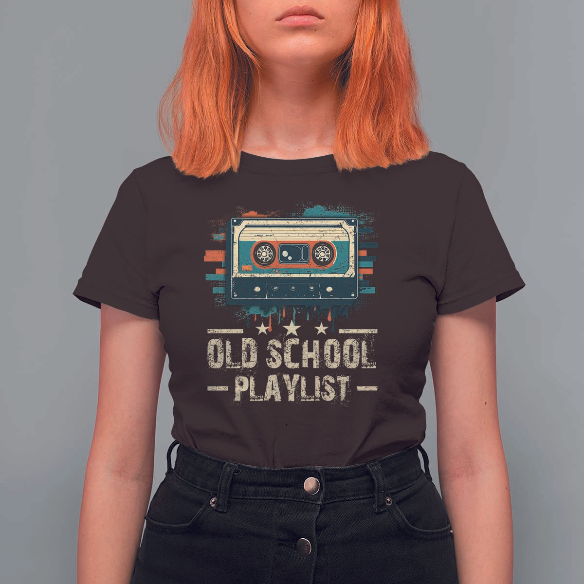Old School Playlist T Shirt For Women Retro Cassette Hip Hop Lover - Wonder Print Shop