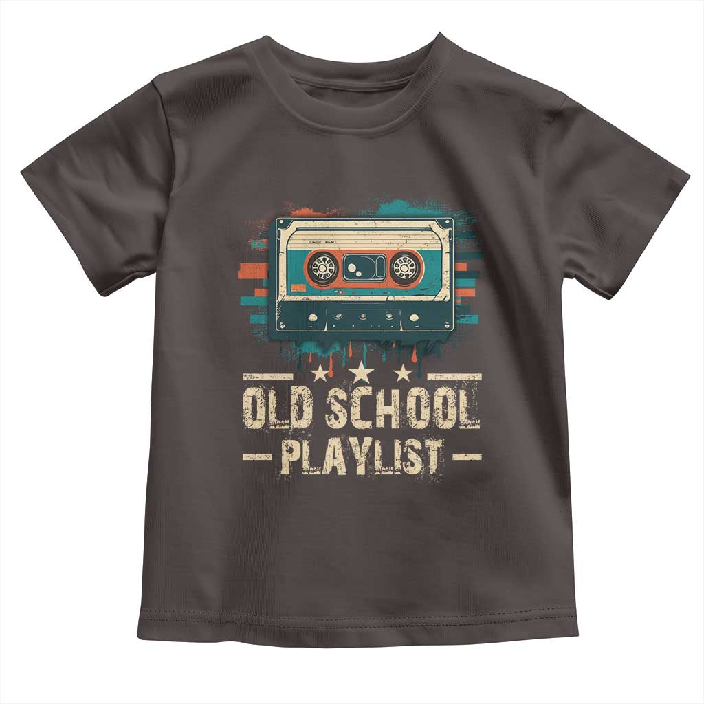 Old School Playlist Toddler T Shirt Retro Cassette Hip Hop Lover