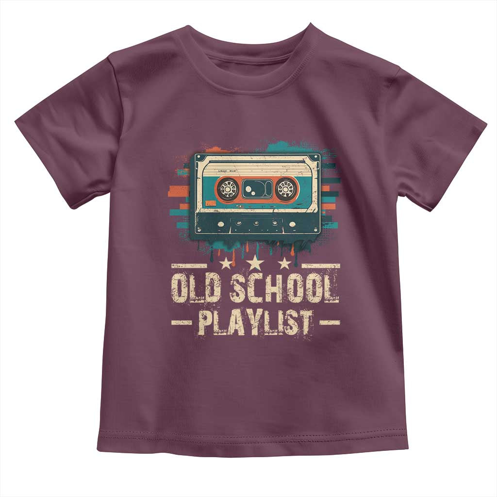 Old School Playlist Toddler T Shirt Retro Cassette Hip Hop Lover