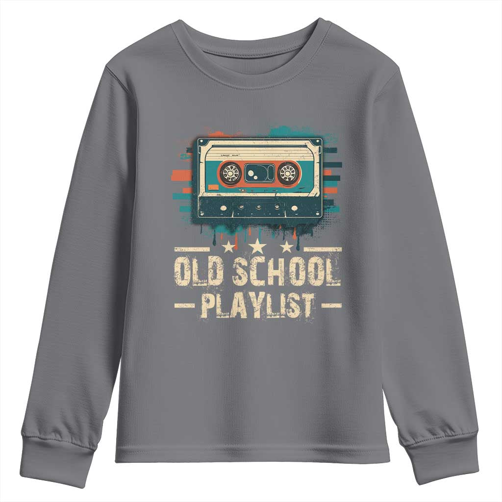 Old School Playlist Youth Sweatshirt Retro Cassette Hip Hop Lover