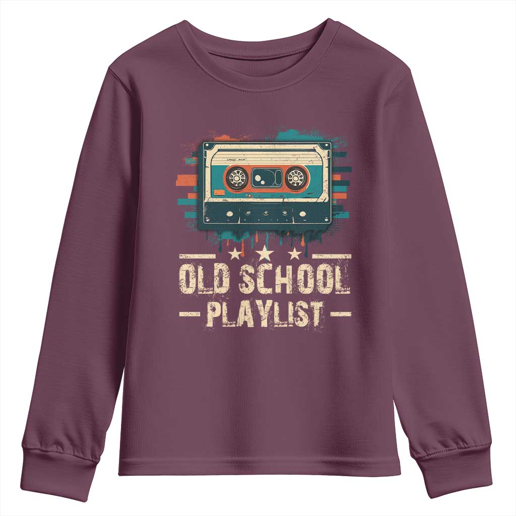 Old School Playlist Youth Sweatshirt Retro Cassette Hip Hop Lover