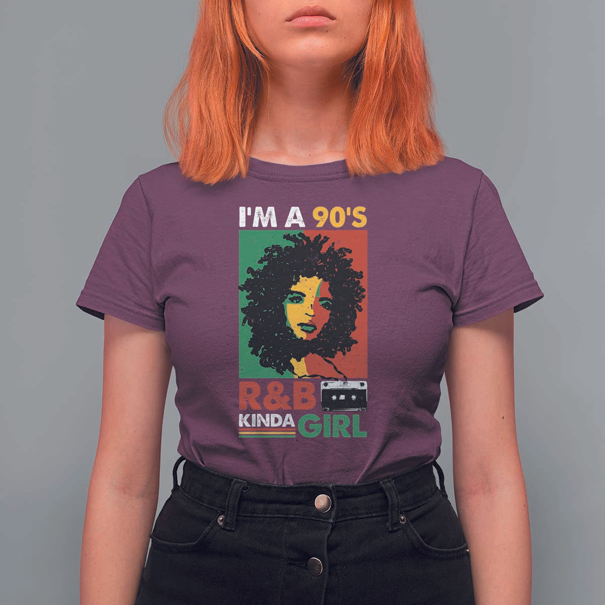 Hip Hop RnB T Shirt For Women I'm A 90's R&B Kinda Girl Retro Cassettle - Wonder Print Shop
