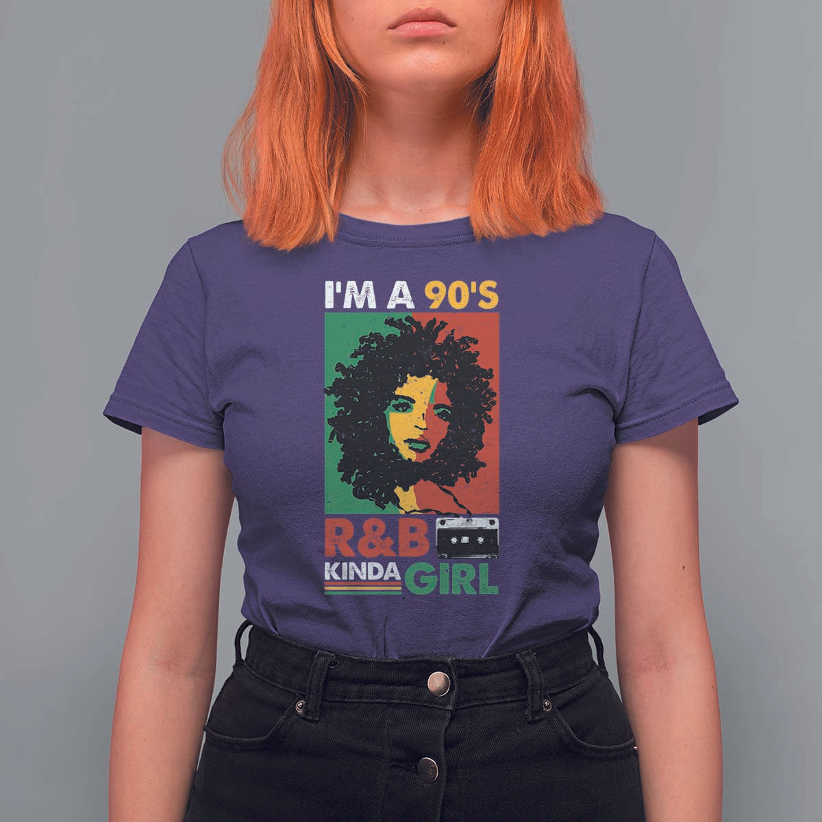 Hip Hop RnB T Shirt For Women I'm A 90's R&B Kinda Girl Retro Cassettle - Wonder Print Shop