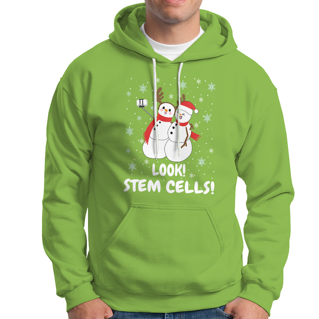 Look Stem Cell Snowman Funny Christmas Science Hoodie - Wonder Print Shop