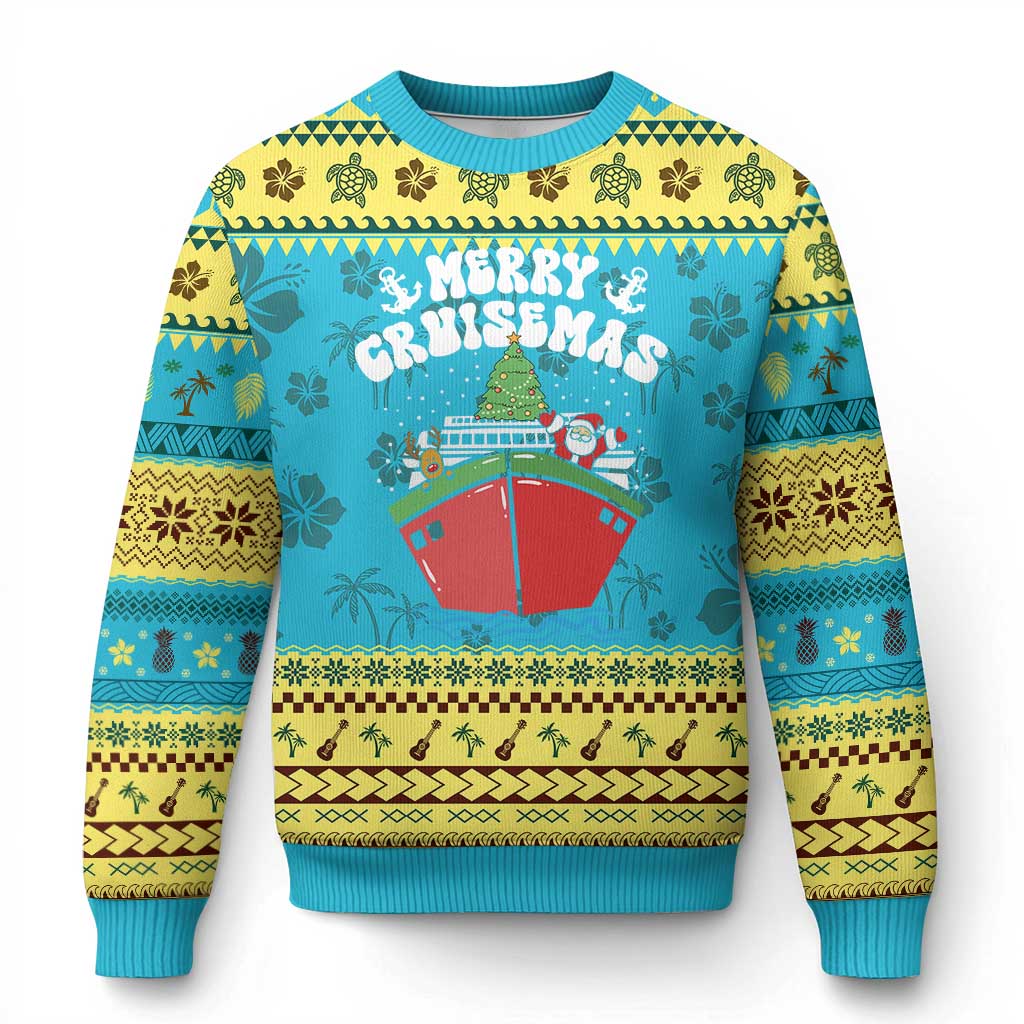 Xmas Cruising Ugly Christmas Sweater Family Christmas Holiday Santa Reindeer Cruise Ship - Wonder Print Shop