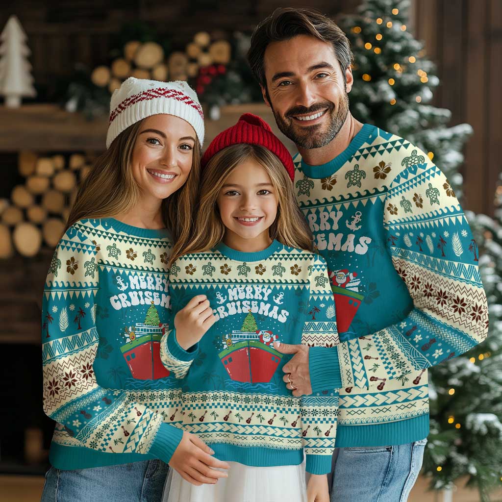 Xmas Cruising Ugly Christmas Sweater Family Christmas Holiday Santa Reindeer Cruise Ship - Wonder Print Shop