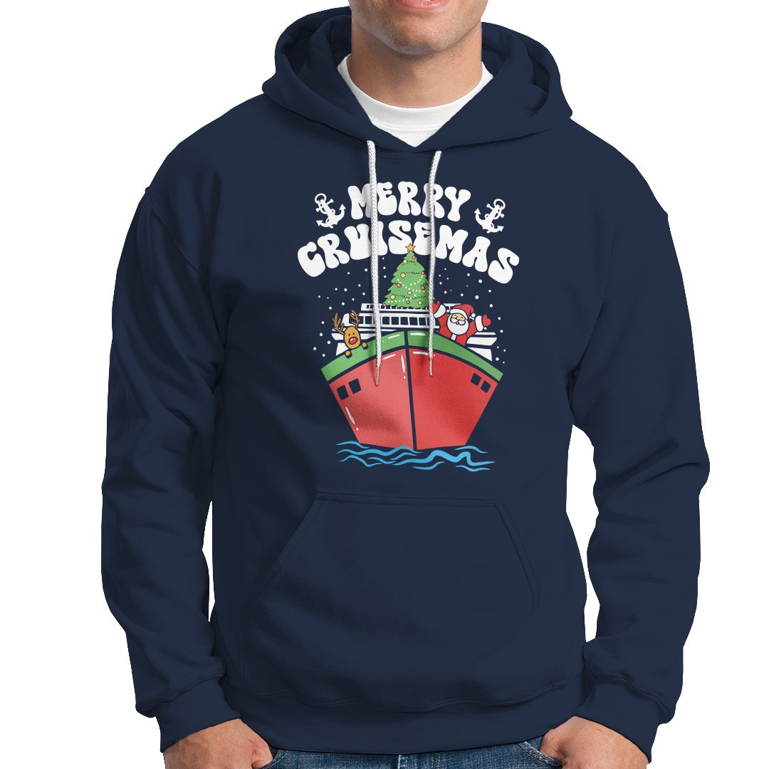 Merry Cruisemas Family Christmas Holiday Santa Reindeer Cruise Ship Hoodie - Wonder Print Shop