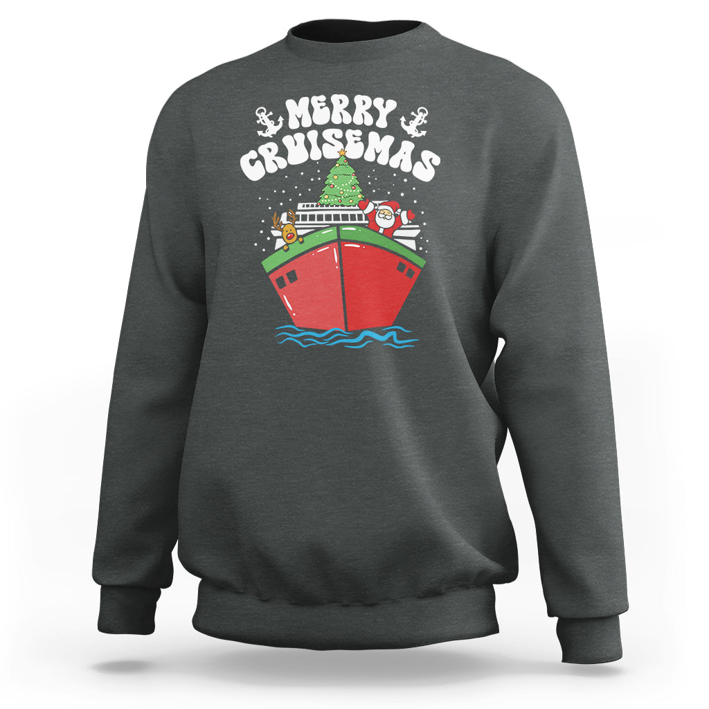 Merry Cruisemas Family Christmas Holiday Santa Reindeer Cruise Ship Sweatshirt - Wonder Print Shop