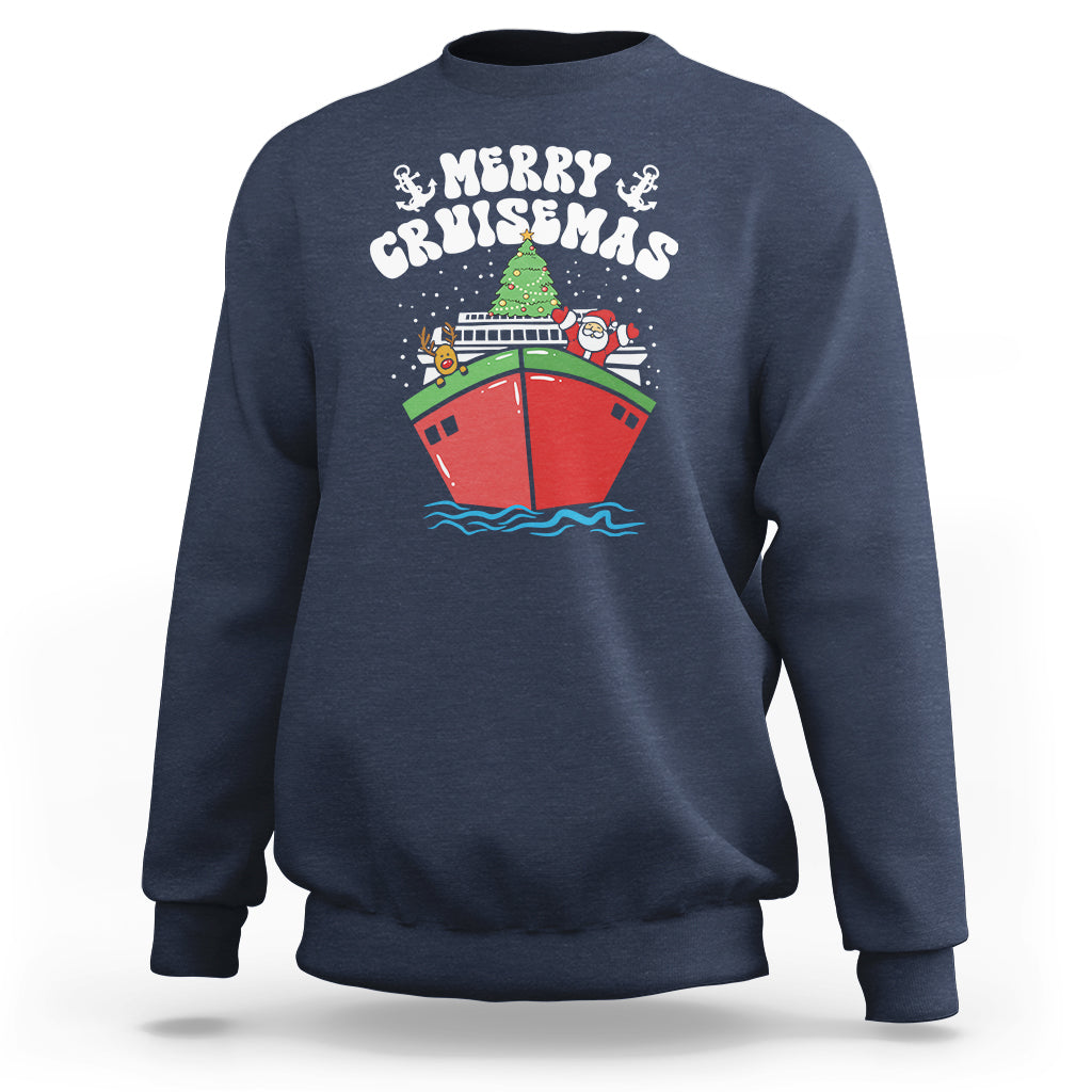 Merry Cruisemas Family Christmas Holiday Santa Reindeer Cruise Ship Sweatshirt - Wonder Print Shop
