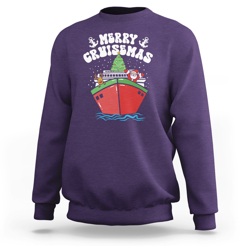 Merry Cruisemas Family Christmas Holiday Santa Reindeer Cruise Ship Sweatshirt - Wonder Print Shop