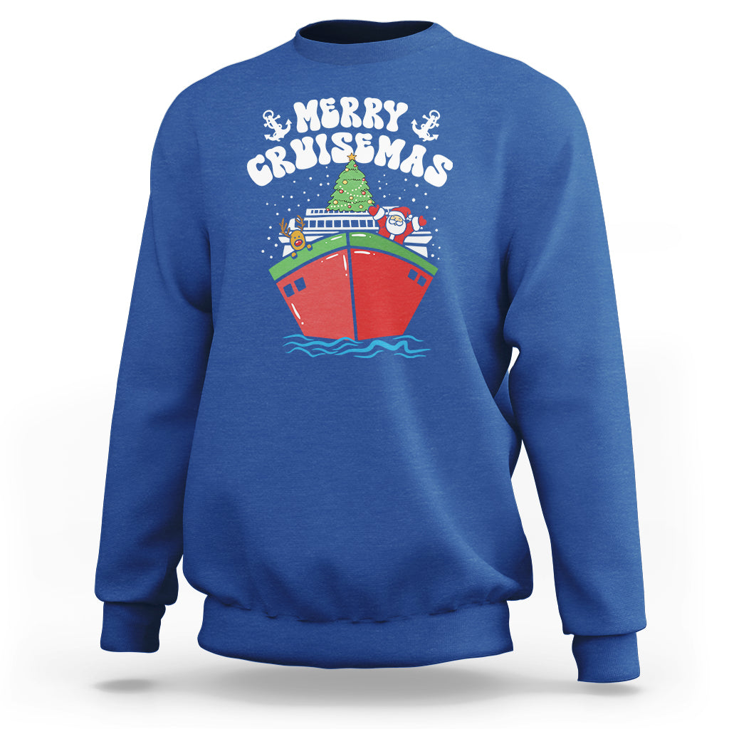 Merry Cruisemas Family Christmas Holiday Santa Reindeer Cruise Ship Sweatshirt - Wonder Print Shop