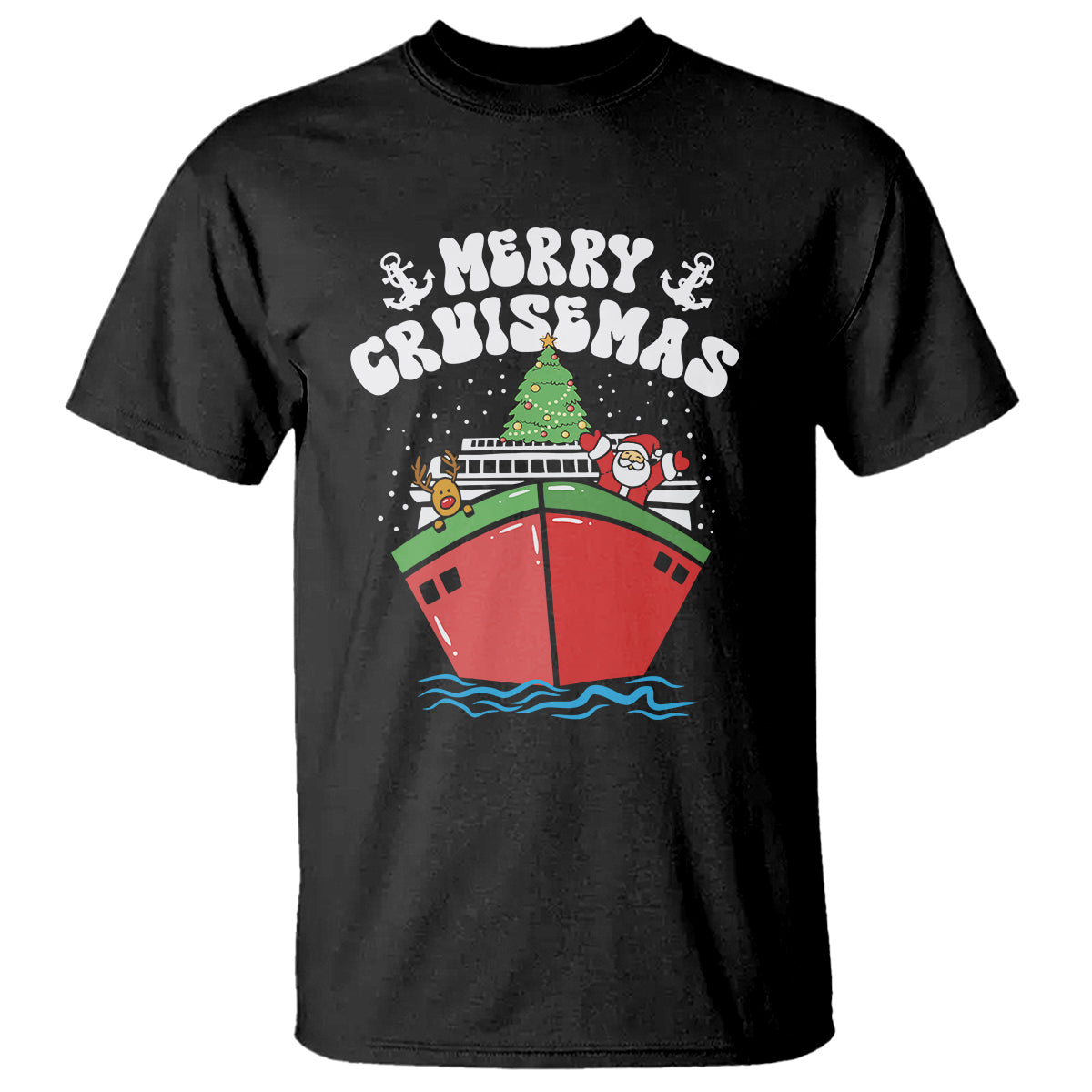 Merry Cruisemas Family Christmas Holiday Santa Reindeer Cruise Ship T Shirt - Wonder Print Shop
