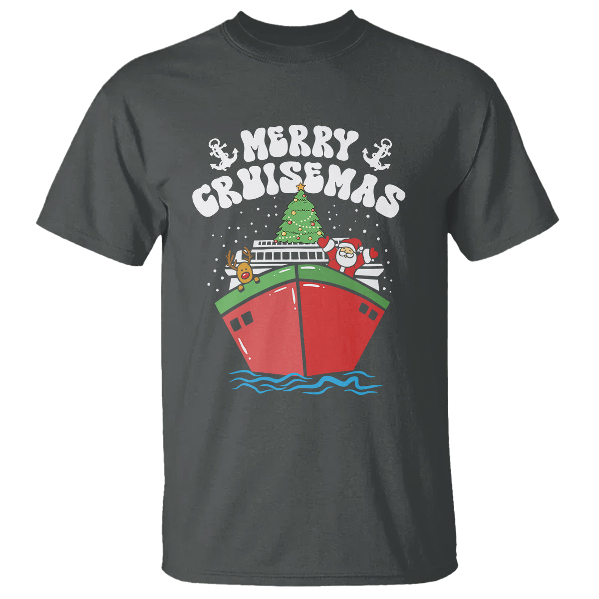 Merry Cruisemas Family Christmas Holiday Santa Reindeer Cruise Ship T Shirt - Wonder Print Shop