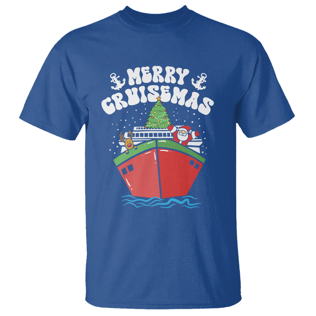 Merry Cruisemas Family Christmas Holiday Santa Reindeer Cruise Ship T Shirt - Wonder Print Shop