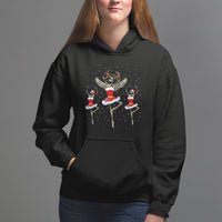 Christmas Hoodie Skeleton Dancing Ballet Xmas Ballerina - Wonder Print Shop