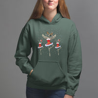 Christmas Hoodie Skeleton Dancing Ballet Xmas Ballerina - Wonder Print Shop