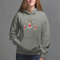 Christmas Hoodie Skeleton Dancing Ballet Xmas Ballerina - Wonder Print Shop