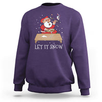 Christmas Sweatshirt Cocaine Let It Snow Ugly Santa Snorting - Wonder Print Shop