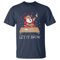 Christmas T Shirt Cocaine Let It Snow Ugly Santa Snorting - Wonder Print Shop