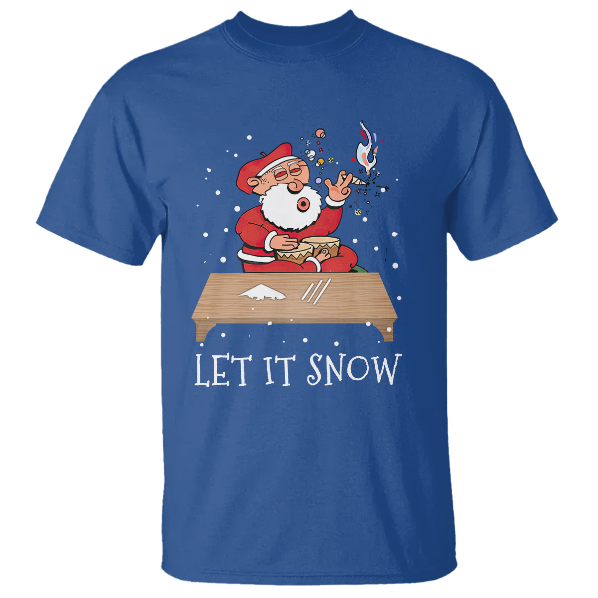 Christmas T Shirt Cocaine Let It Snow Ugly Santa Snorting - Wonder Print Shop