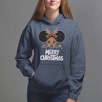Christmas Mrs. Claus Peeking Santa African American Hoodie - Wonder Print Shop