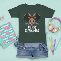 Christmas Mrs. Claus Peeking Santa African American T Shirt For Kid - Wonder Print Shop