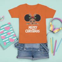 Christmas Mrs. Claus Peeking Santa African American T Shirt For Kid - Wonder Print Shop