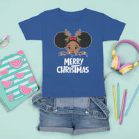 Christmas Mrs. Claus Peeking Santa African American T Shirt For Kid - Wonder Print Shop